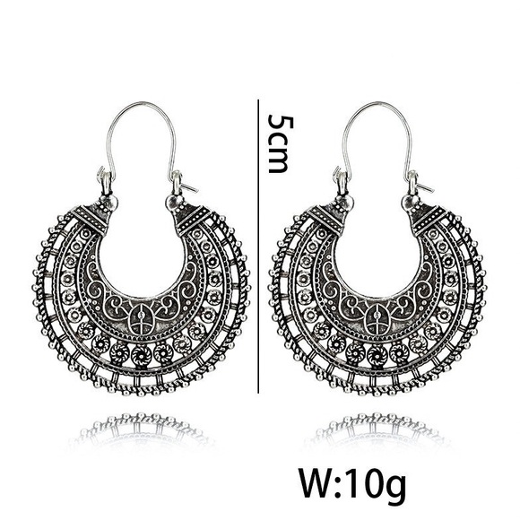 Any 2/$20! Silver Open Work Boho Ear Wire Earrings - Picture 4 of 6